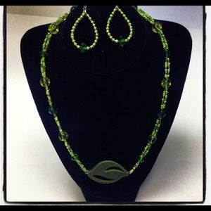 Handmade necklace and earring set